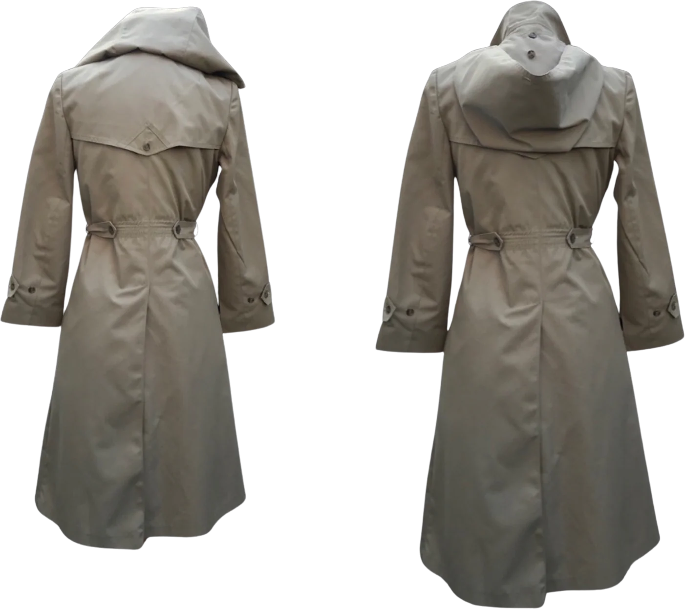 Gray Trench Coat Removable Hood And Lining Rain by J Gallery - Image 2