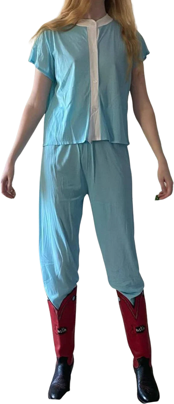 Great Robins Egg Blue True Vintage 50s Pajama Set