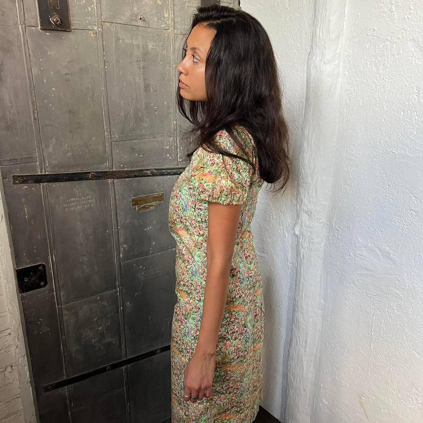 Green and Multicolor Impressionism Painting Print Dress by Antoni & Alison - Image 4