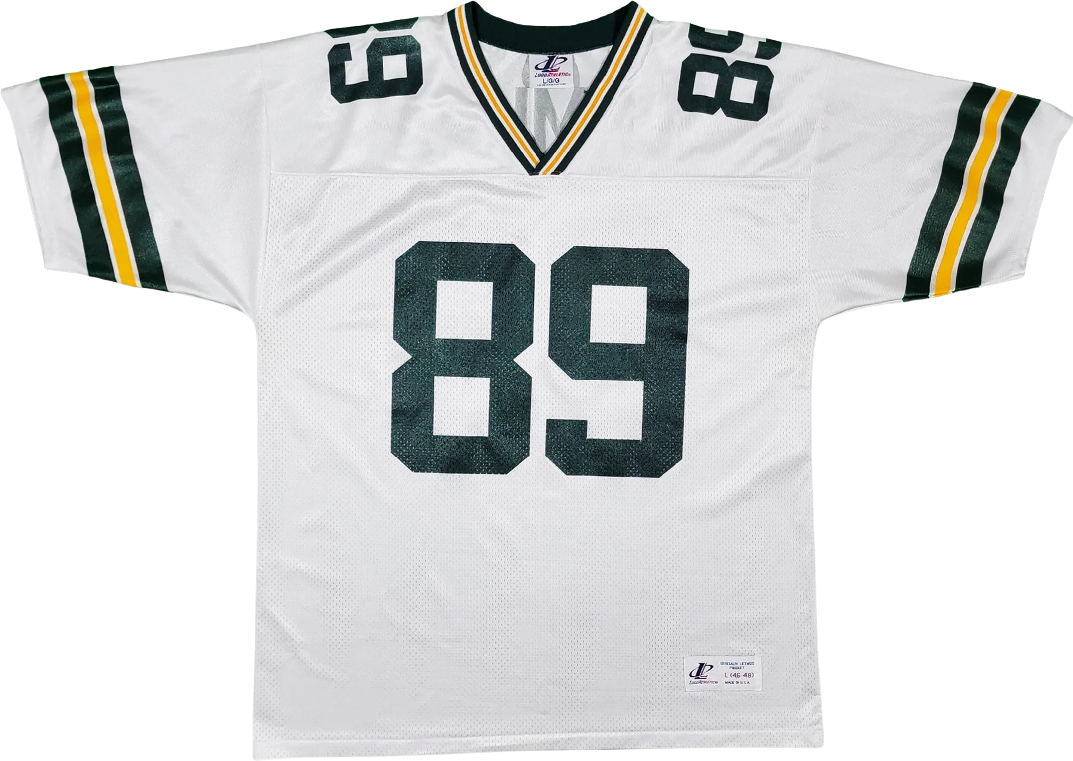 Green Bay Packers Vintage 90s Mark Chmura Logo Athletic Football Jersey White Nfl Shirt Men's Size Large