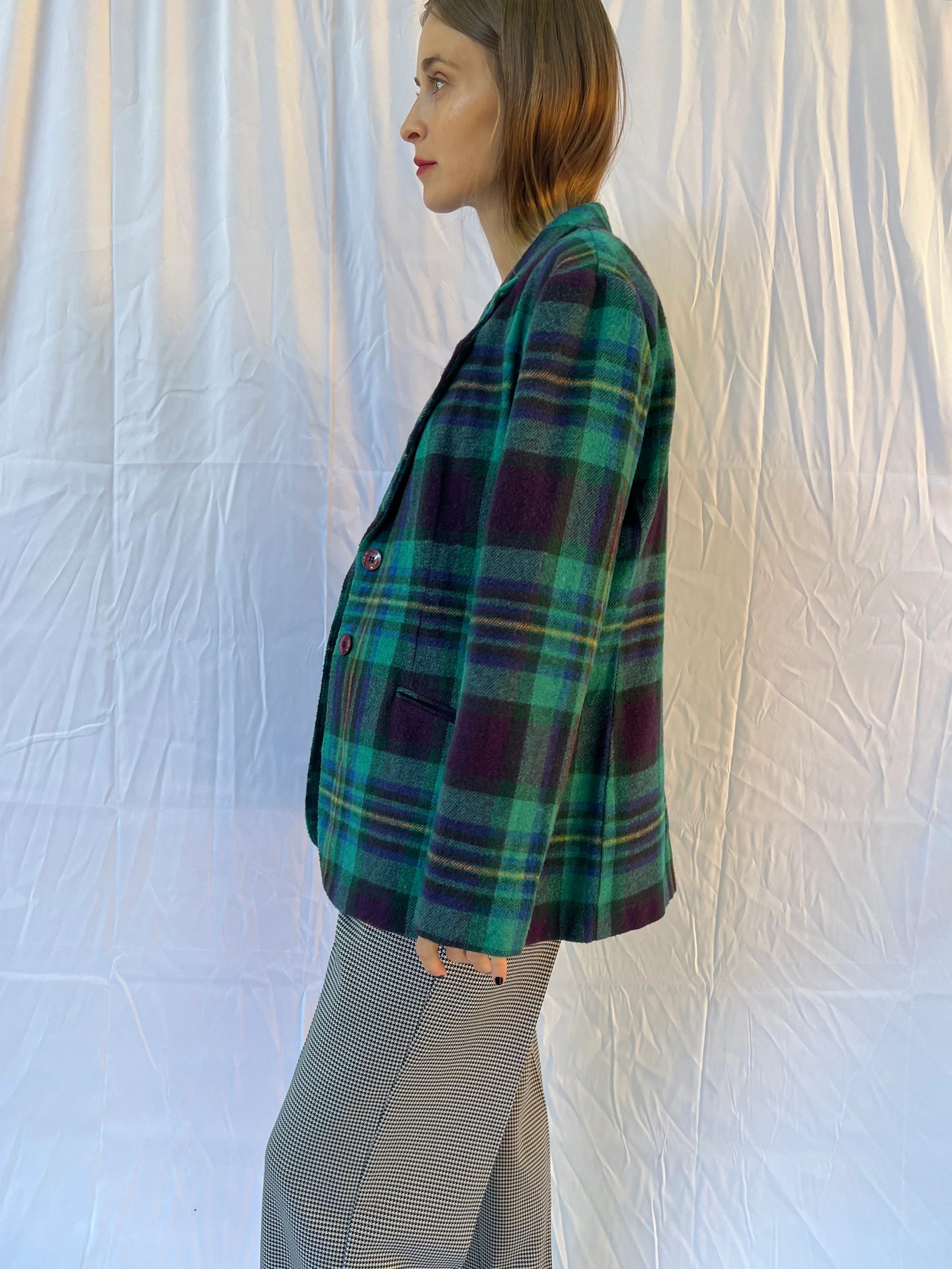 Green Blue Plaid Blazer - Image 6