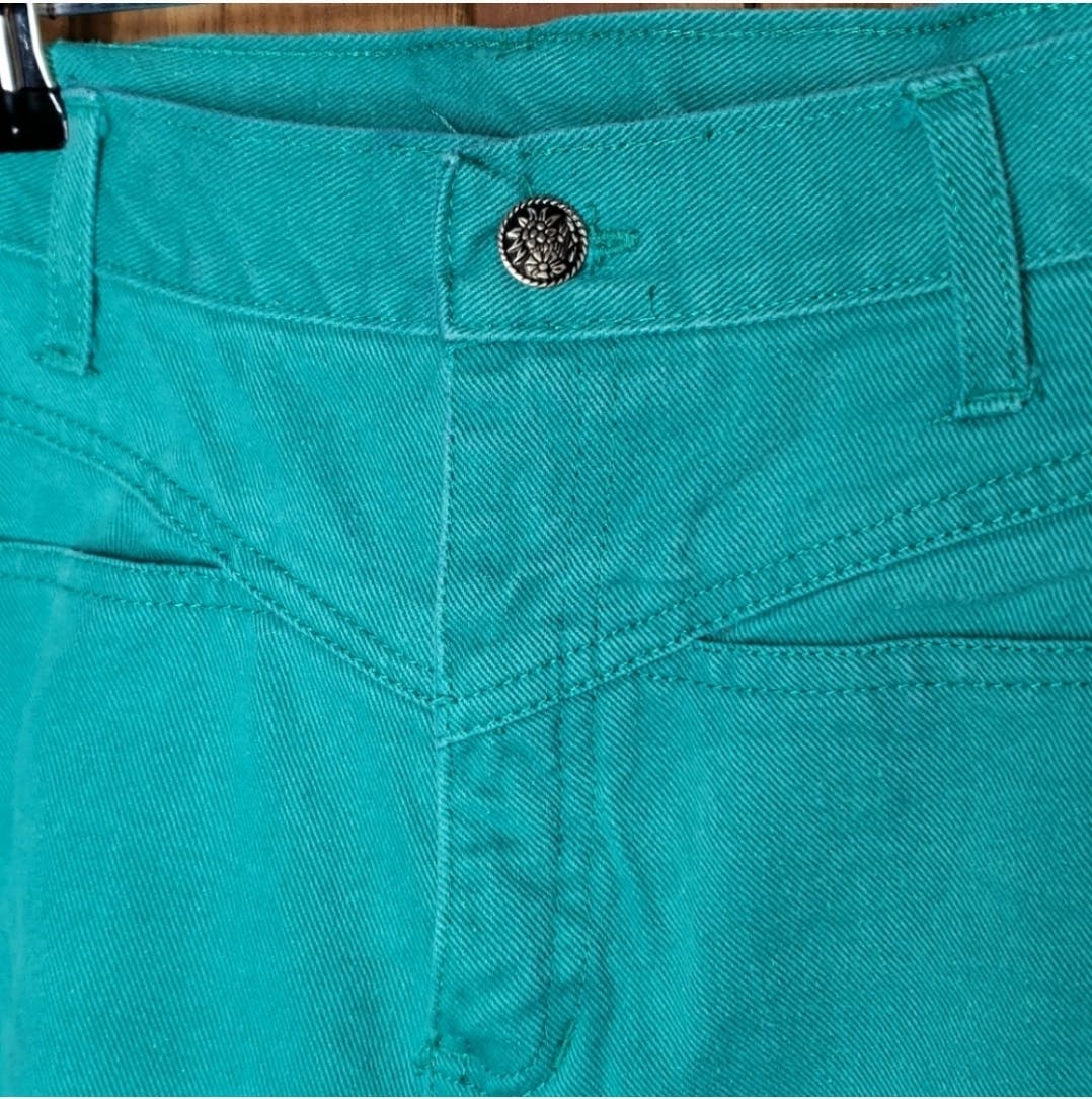 Green Color Denim High Waisted Shorts by Goodfellows - Image 6
