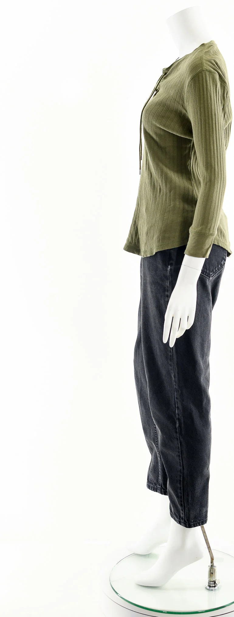 Green Corset Long Sleeve Tie Top by Ralph Lauren - Image 9