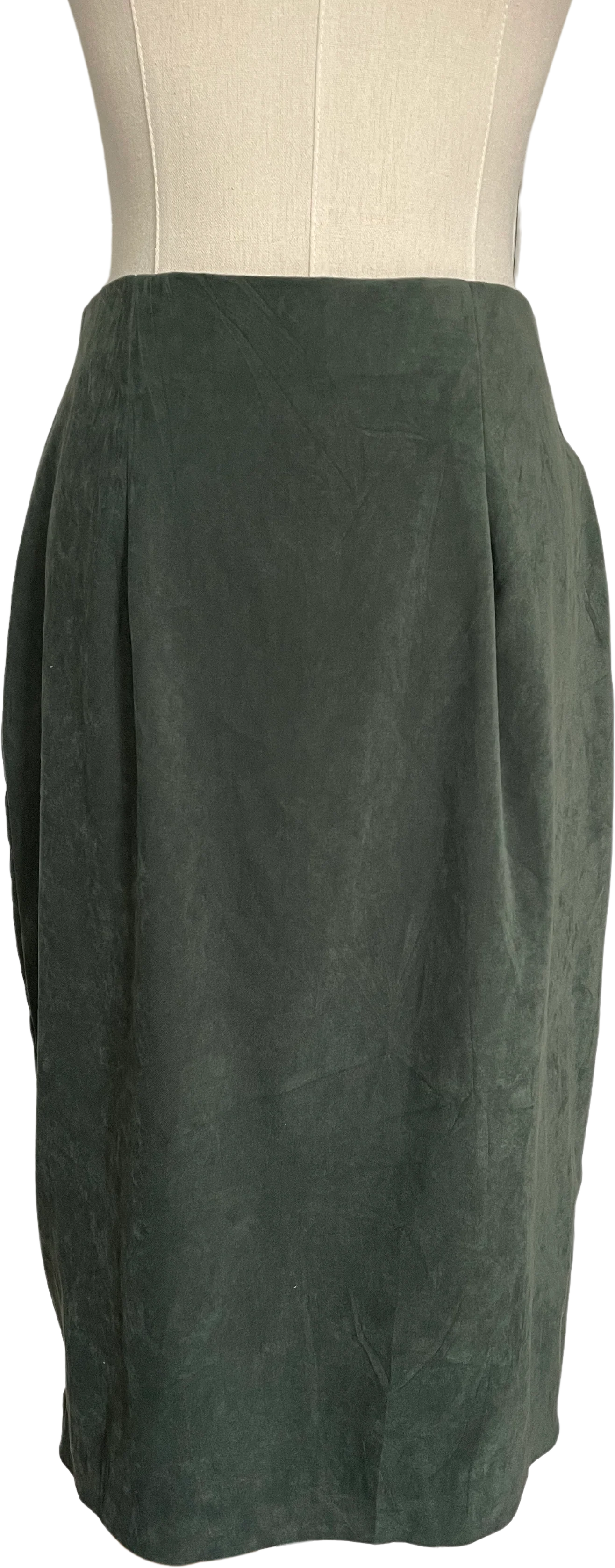 Green Faux Suede Skirt