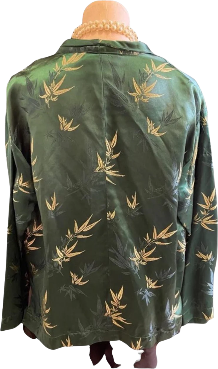 Green Floral Button Up Blazer - Image 2