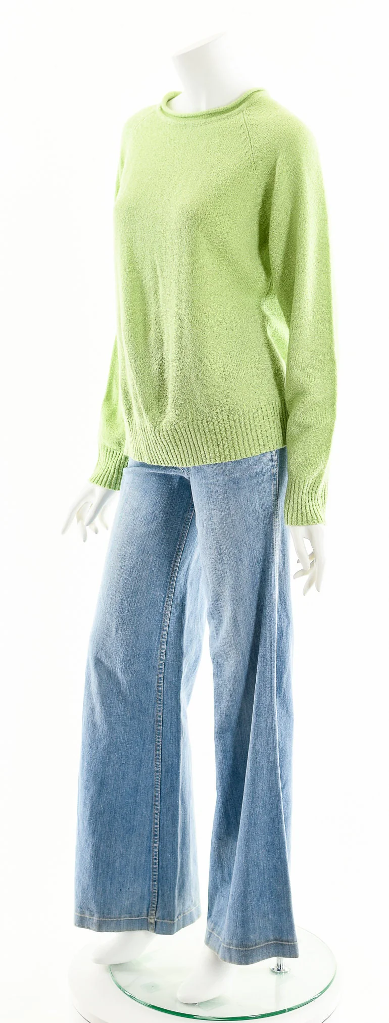 Green Loose Knit Sweater Vintage 80s Long Sleeve Trendy by Carolyn Rose - Image 10