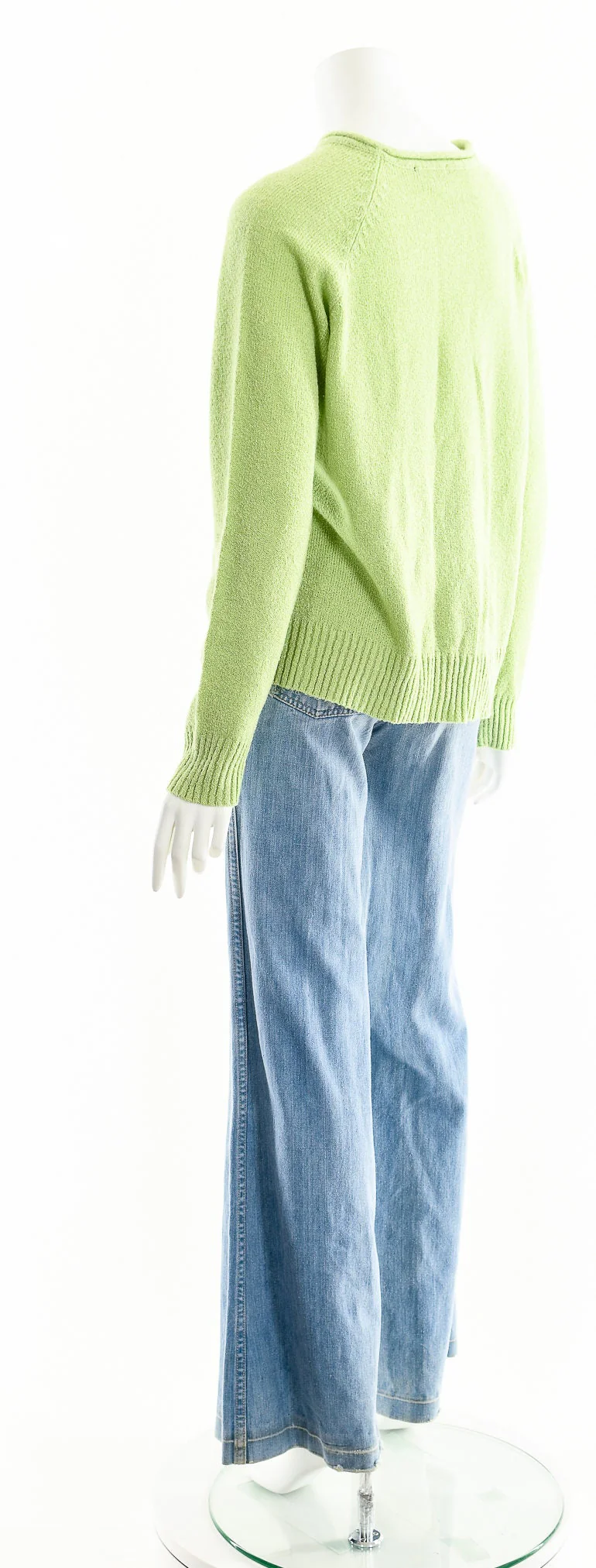 Green Loose Knit Sweater Vintage 80s Long Sleeve Trendy by Carolyn Rose - Image 8