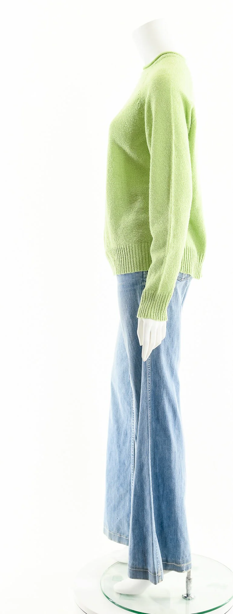 Green Loose Knit Sweater Vintage 80s Long Sleeve Trendy by Carolyn Rose - Image 9