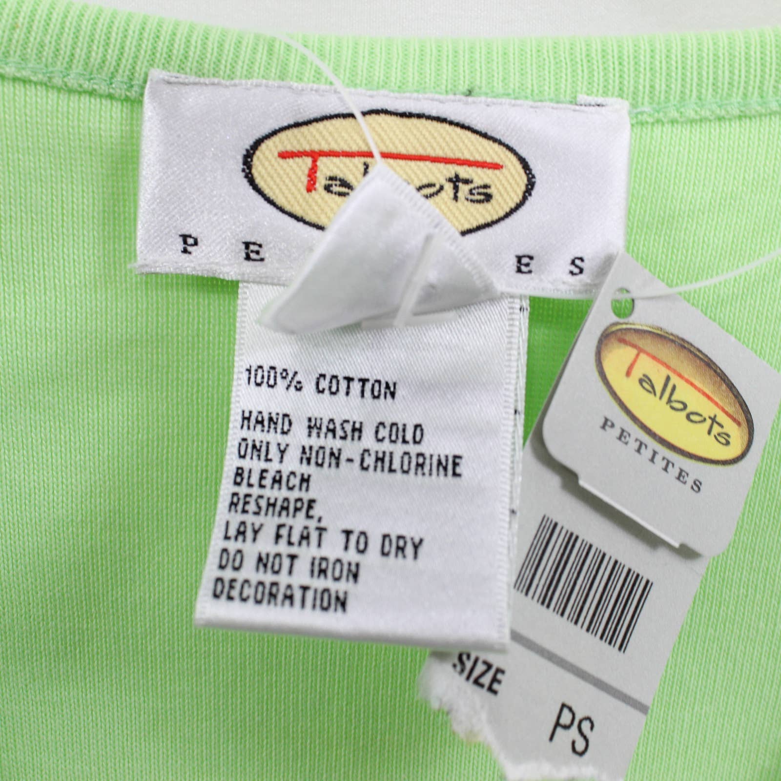 Green Vintage 00s Sleeveless Cotton Beaded V-Neck Top by Talbots - Image 5