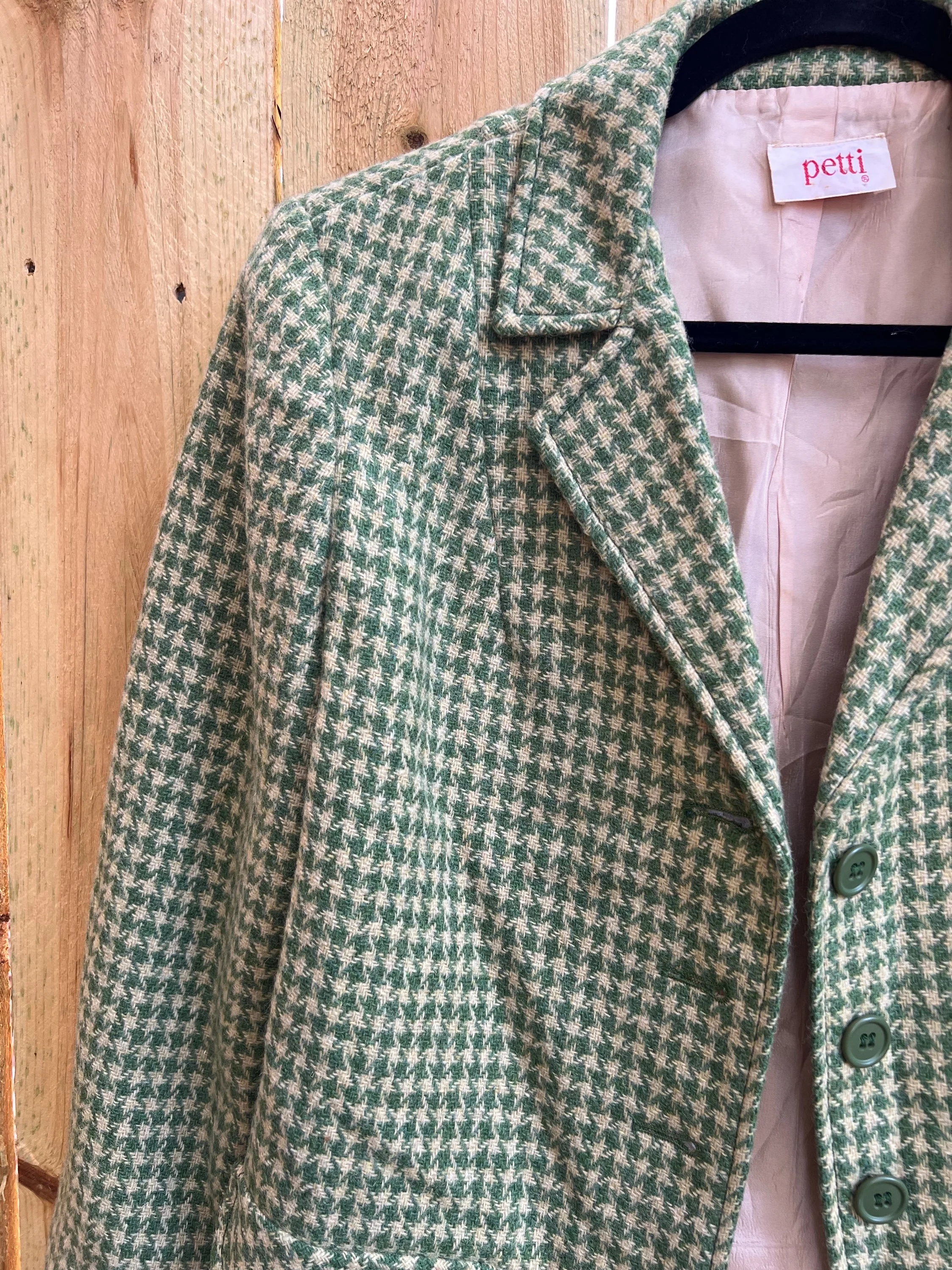 Green Wool Gingham Blazer - Image 3