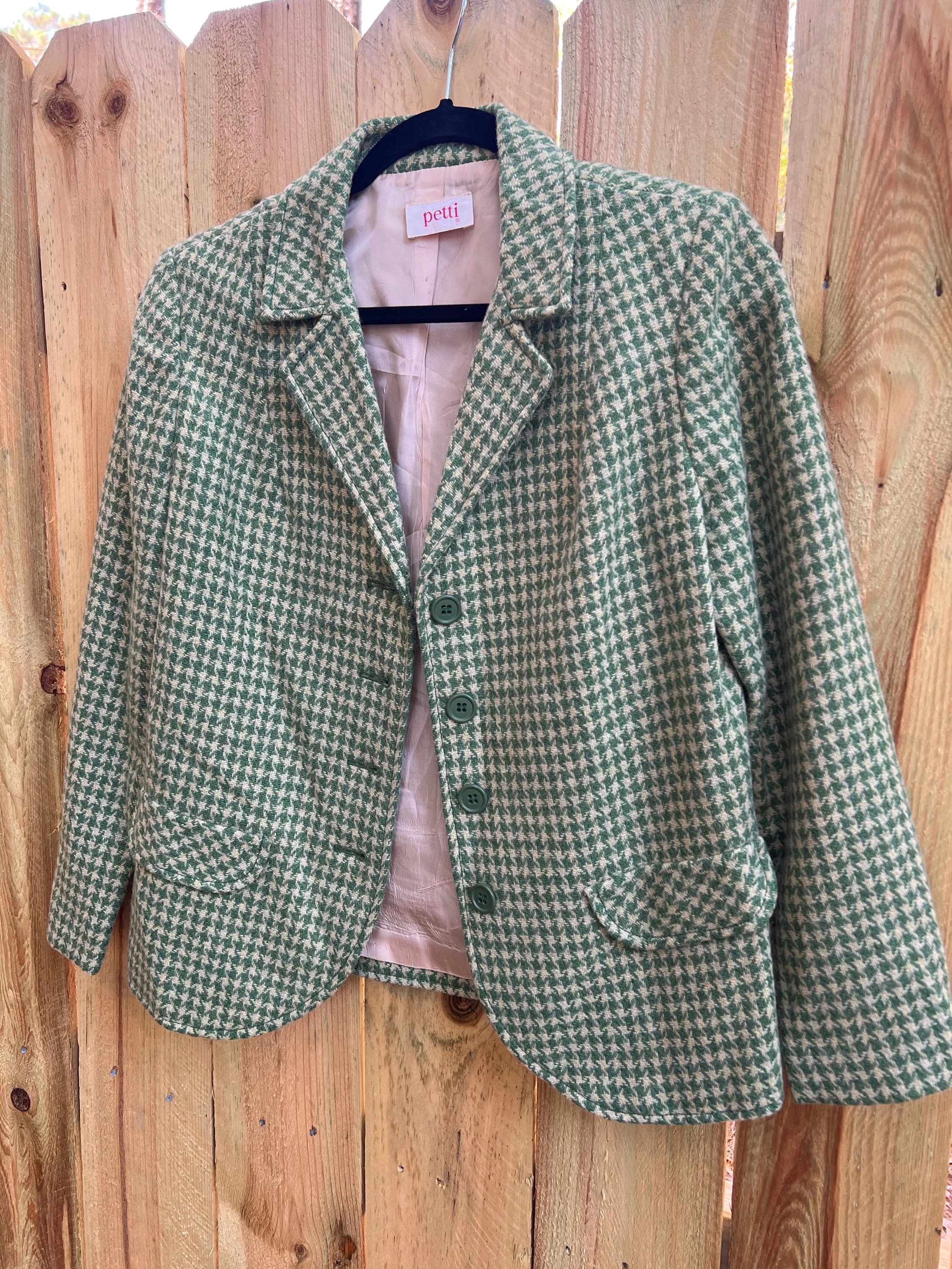 Green Wool Gingham Blazer - Image 4