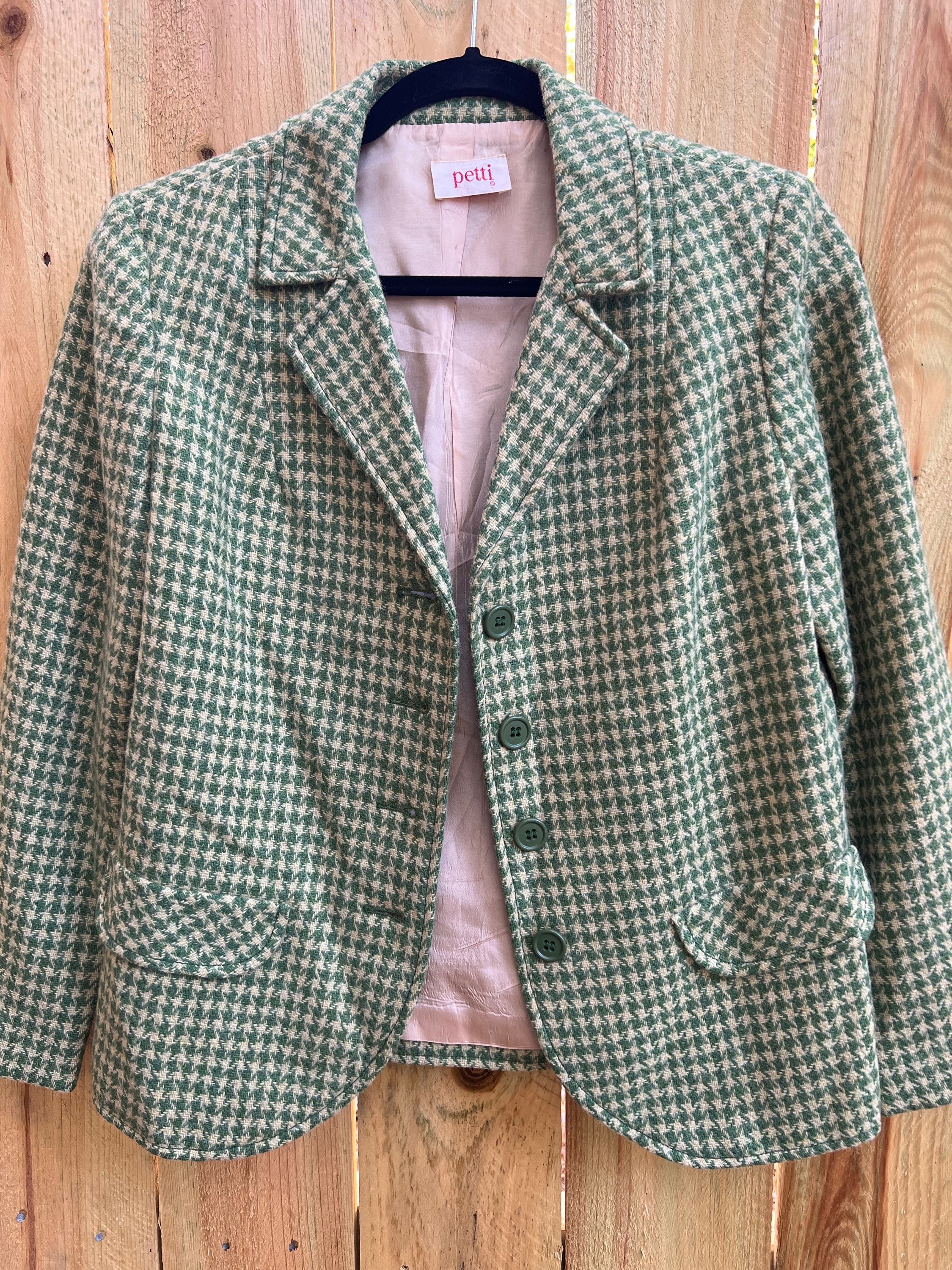 Green Wool Gingham Blazer - Image 5