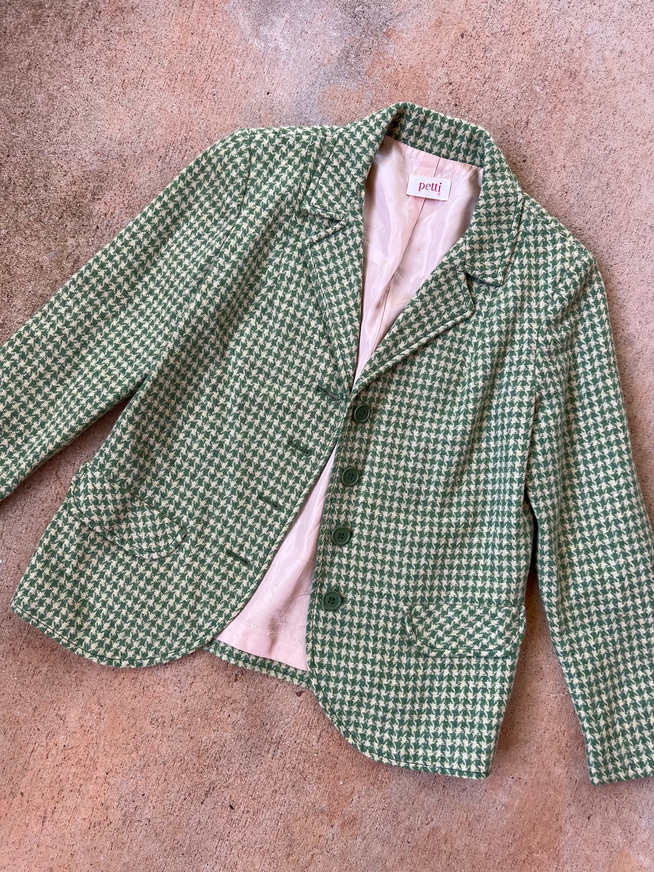 Green Wool Gingham Blazer - Image 6