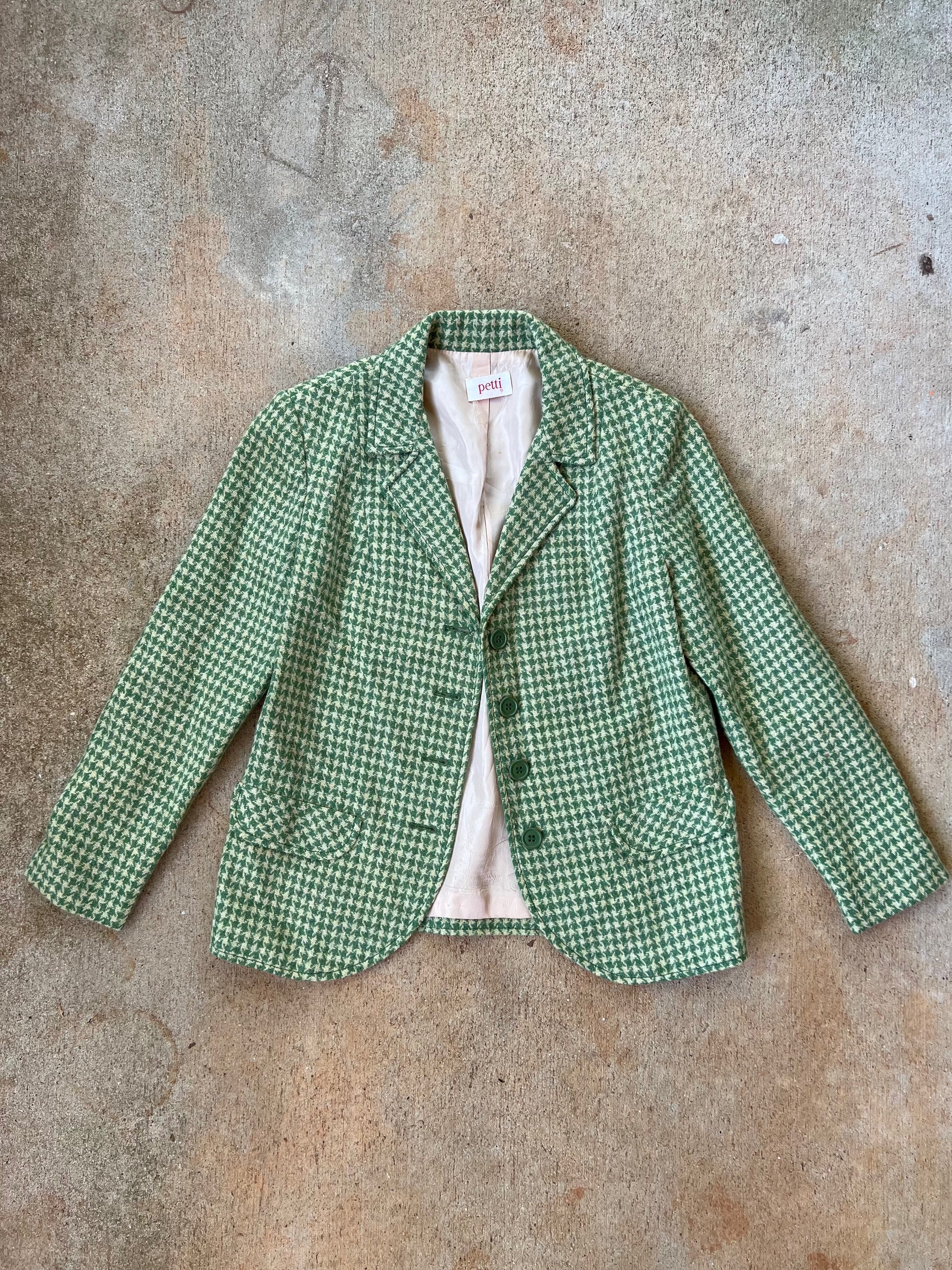 Green Wool Gingham Blazer - Image 8