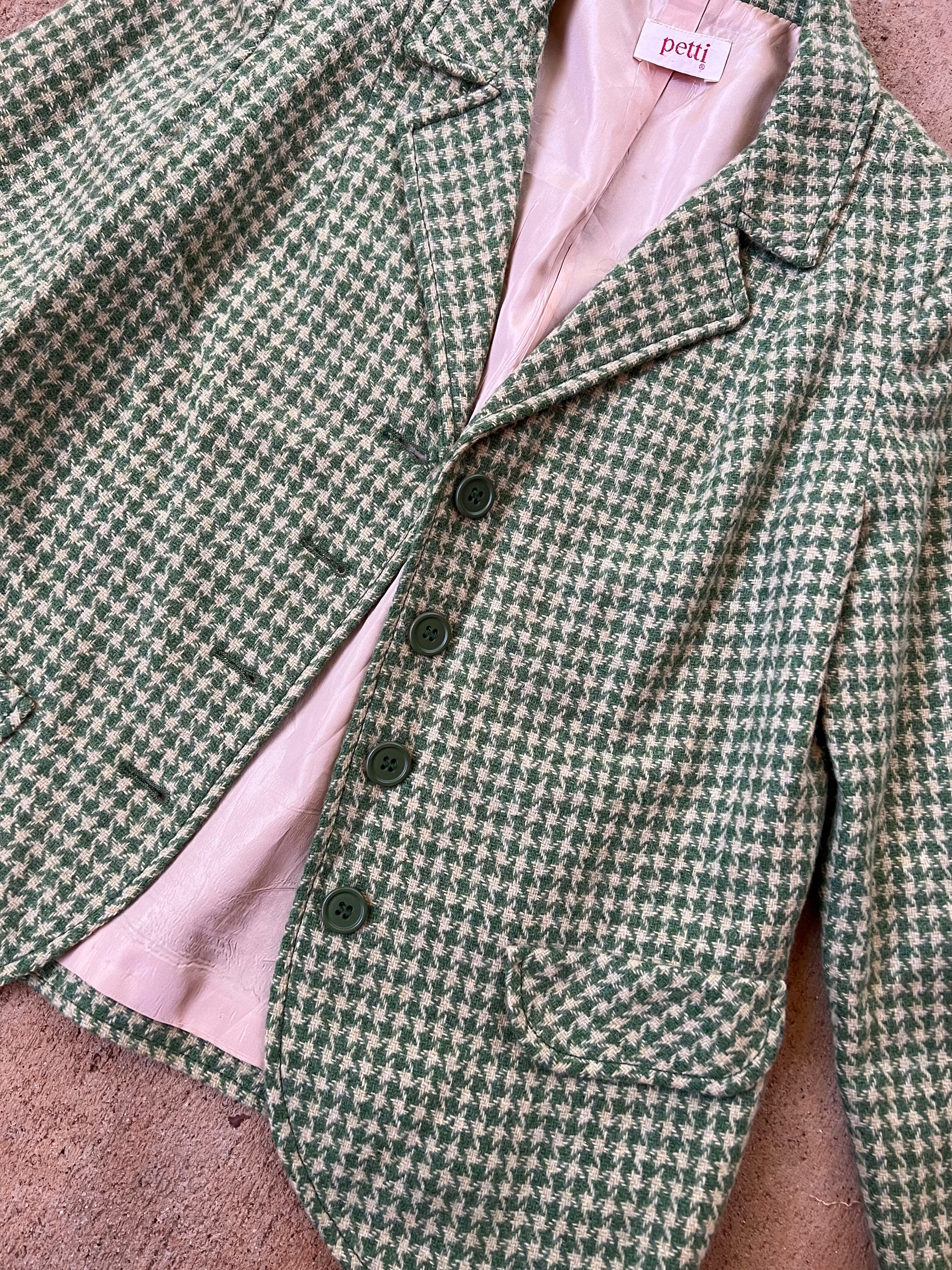 Green Wool Gingham Blazer - Image 9