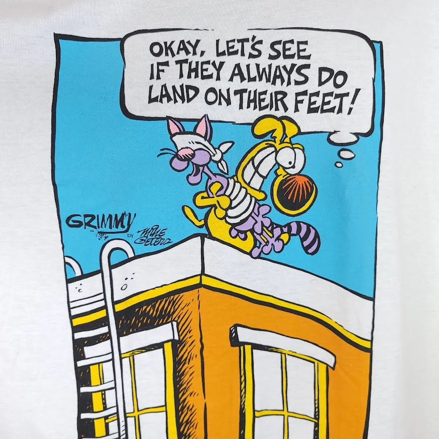 Grimmy Cartoon T-Shirt Vintage 90s Rooftop Mother Goose and Grimm Made In Usa Mens Size Xl - Image 2