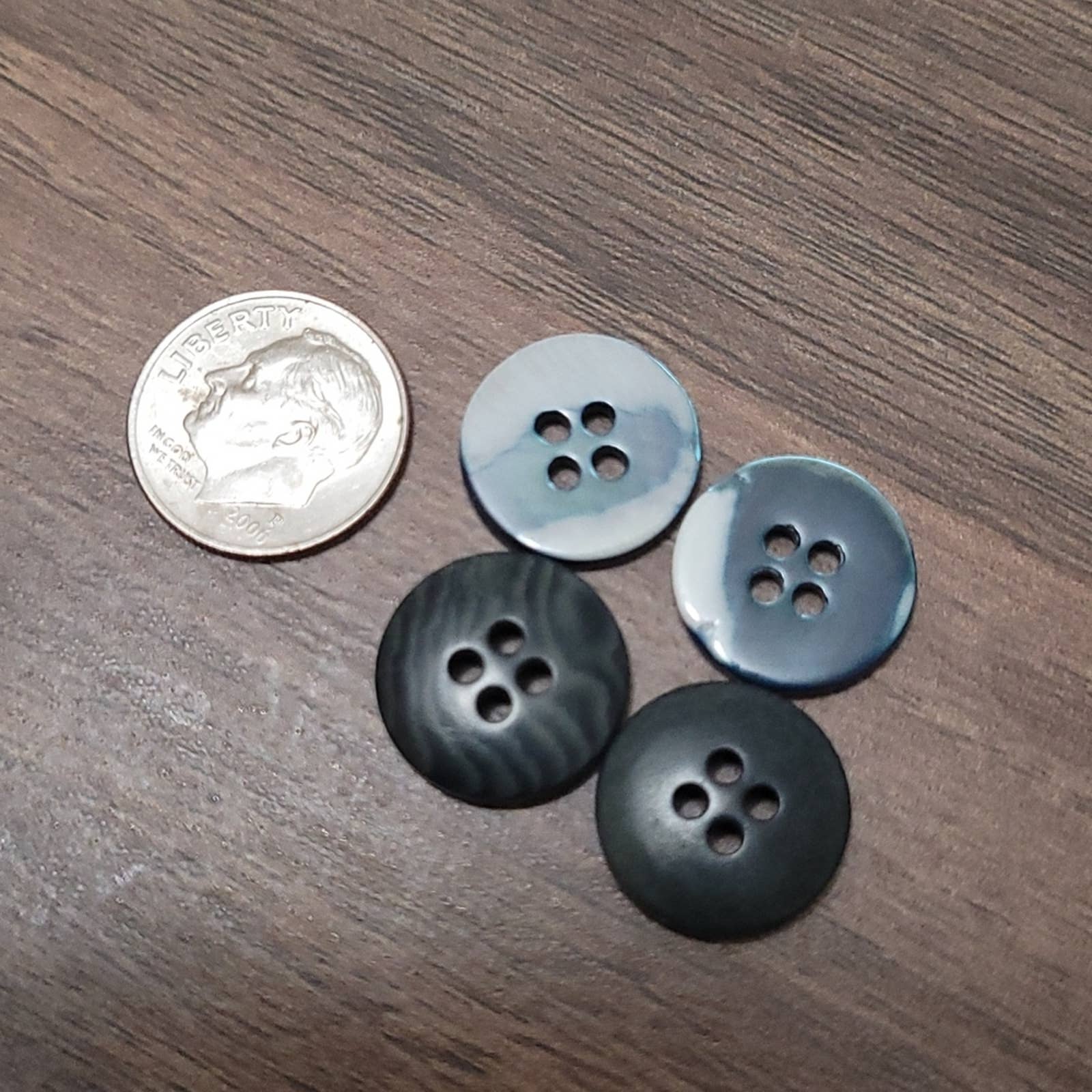 Gucci Set of Four Dark Teal 4-Hole Buttons by Gucci - Image 3