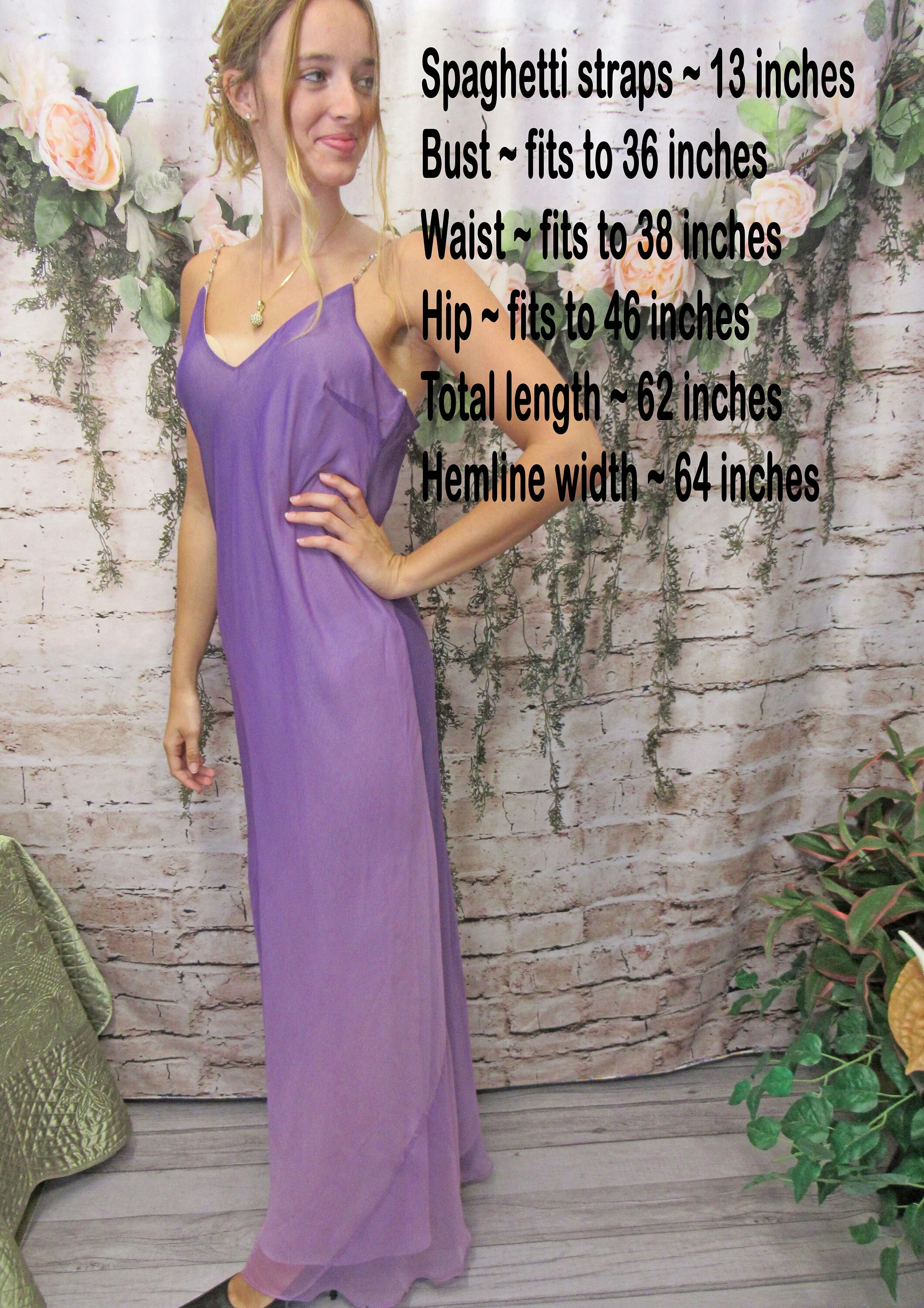 Hampton Nites Formal Or Prom Ombré Lilacpurple A-Line Long Dress Beaded Spaghetti Strap Polyester Chiffon Lined by Hampton Nites - Image 5