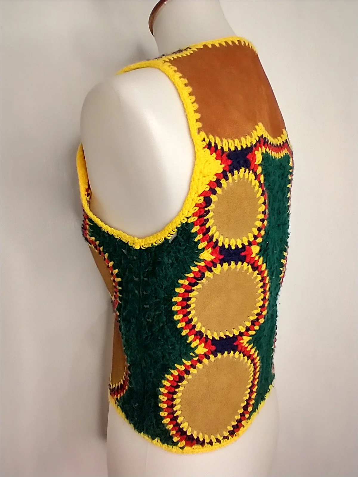 Hand Crocheted Suede Vest - Image 4
