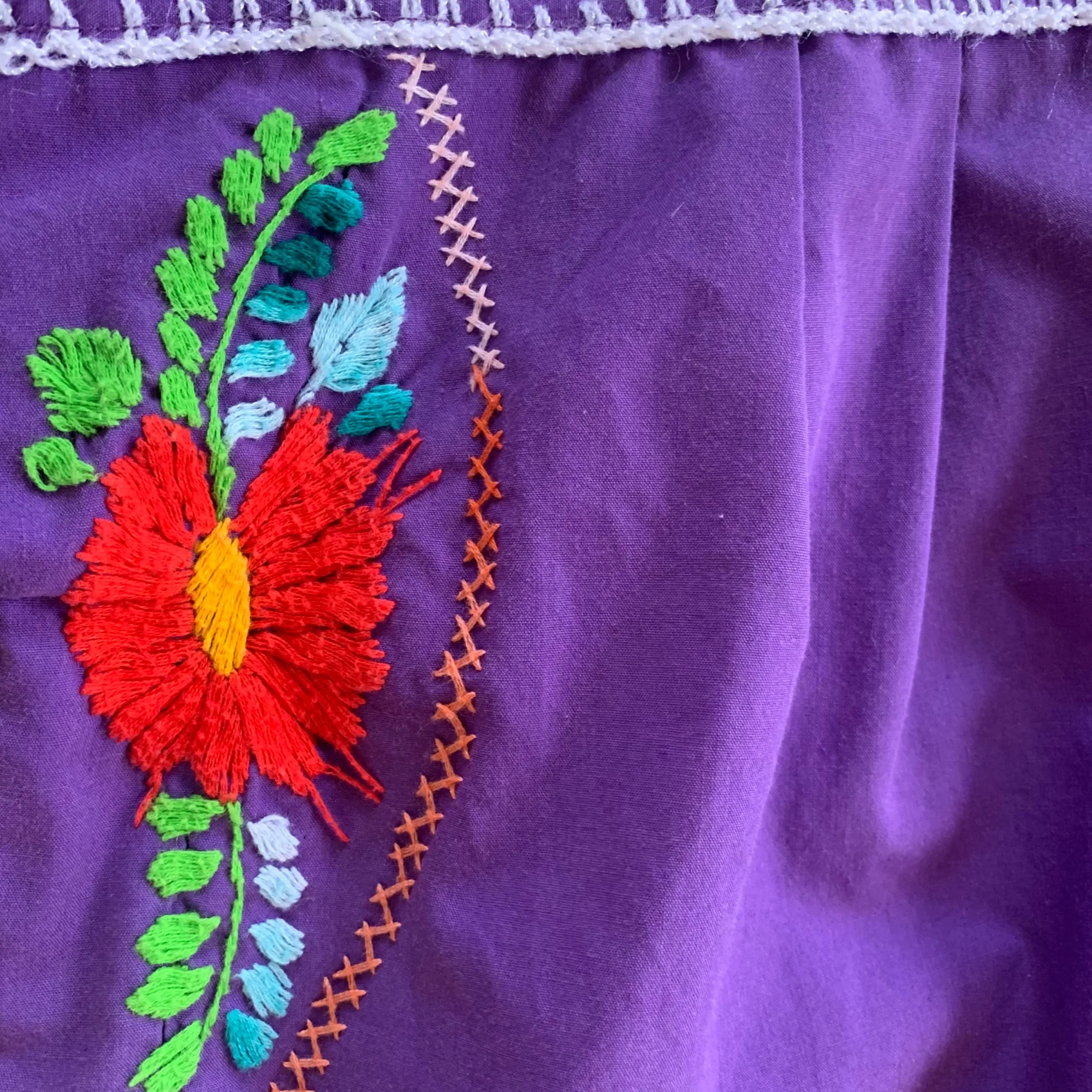 Hand Embroidered Floral Smock Dress - Image 5