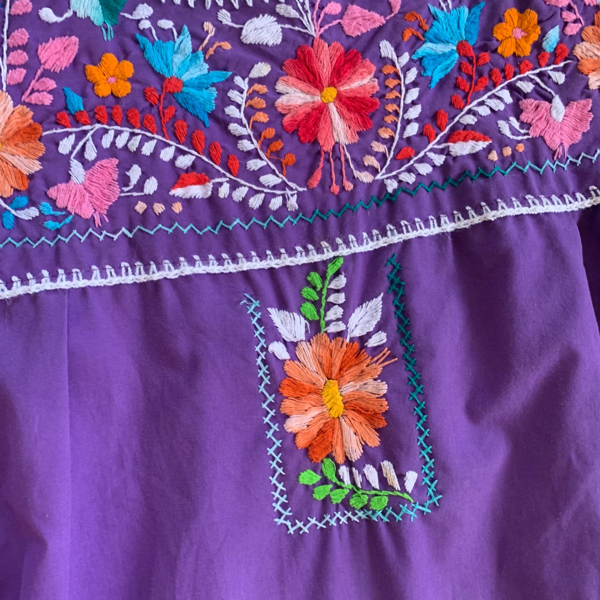 Hand Embroidered Floral Smock Dress - Image 7