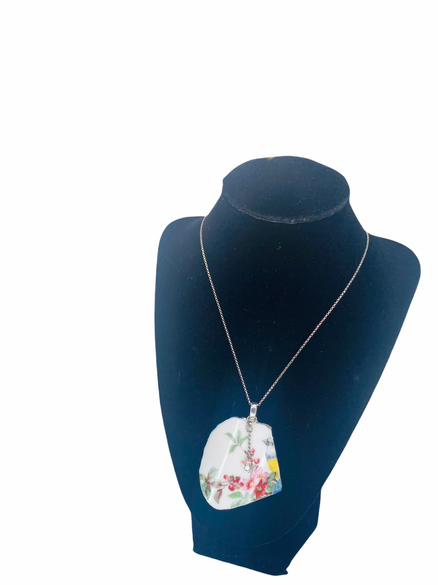 Hand Made Broken China Pendant and Cuff Bracelet Set by Hand Made - Image 6