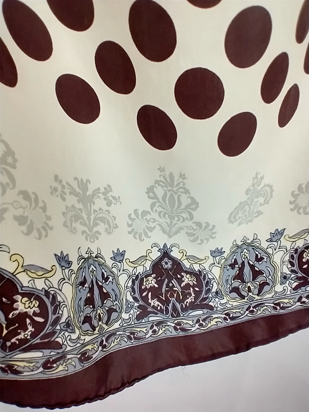 Hand Rolled Polka Dot Silk Scarf - Image 8