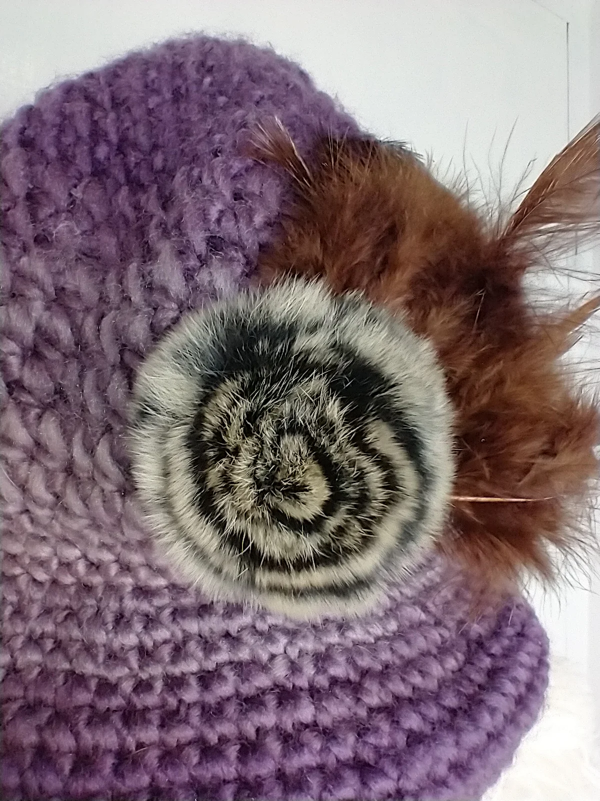Handknit Lavender Ombre Hat - Image 3
