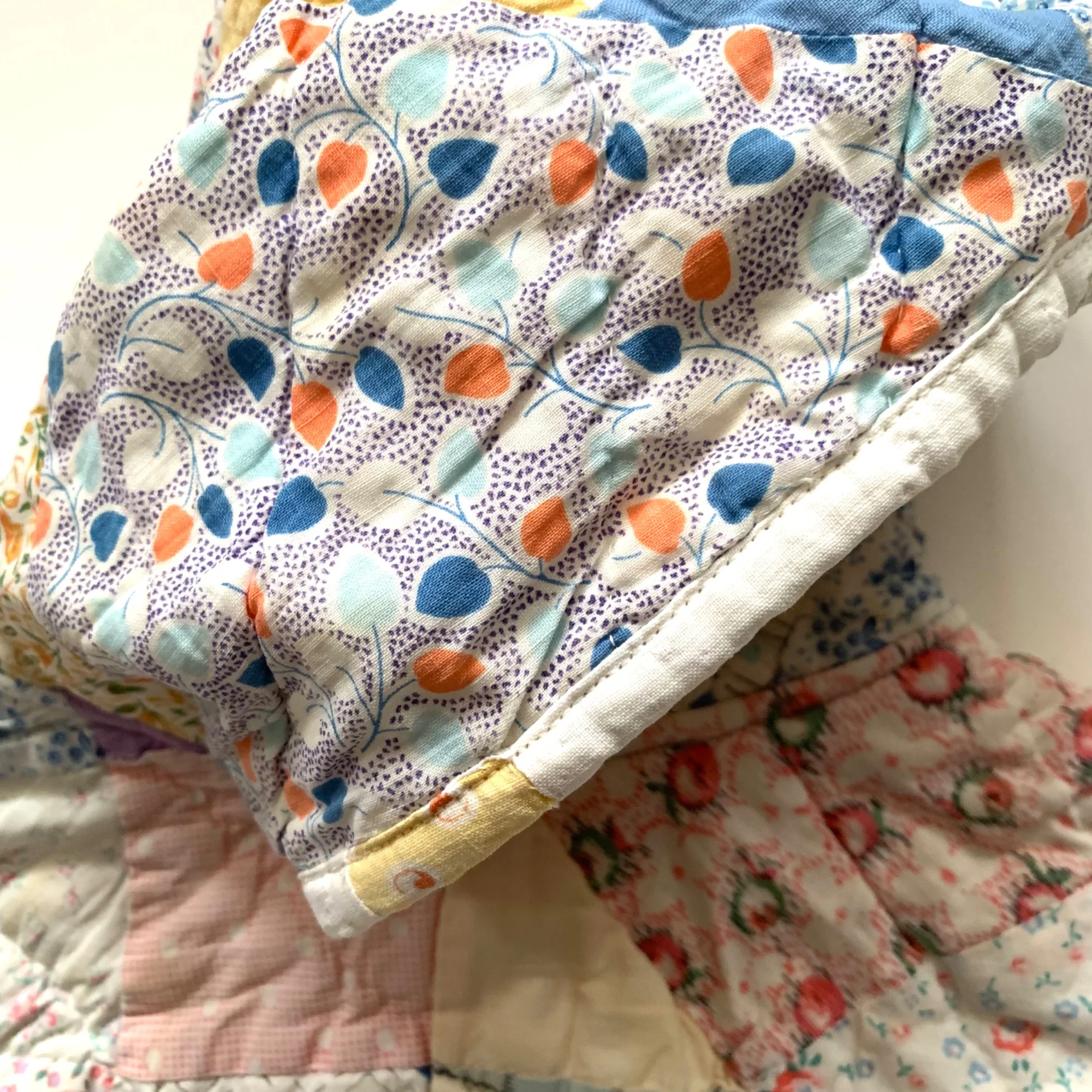 Handmade Baby Hoodie Crafted From Vintage Quilts with Love 0-3 Mont Multi Ash by Seams by Rachel - Image 5