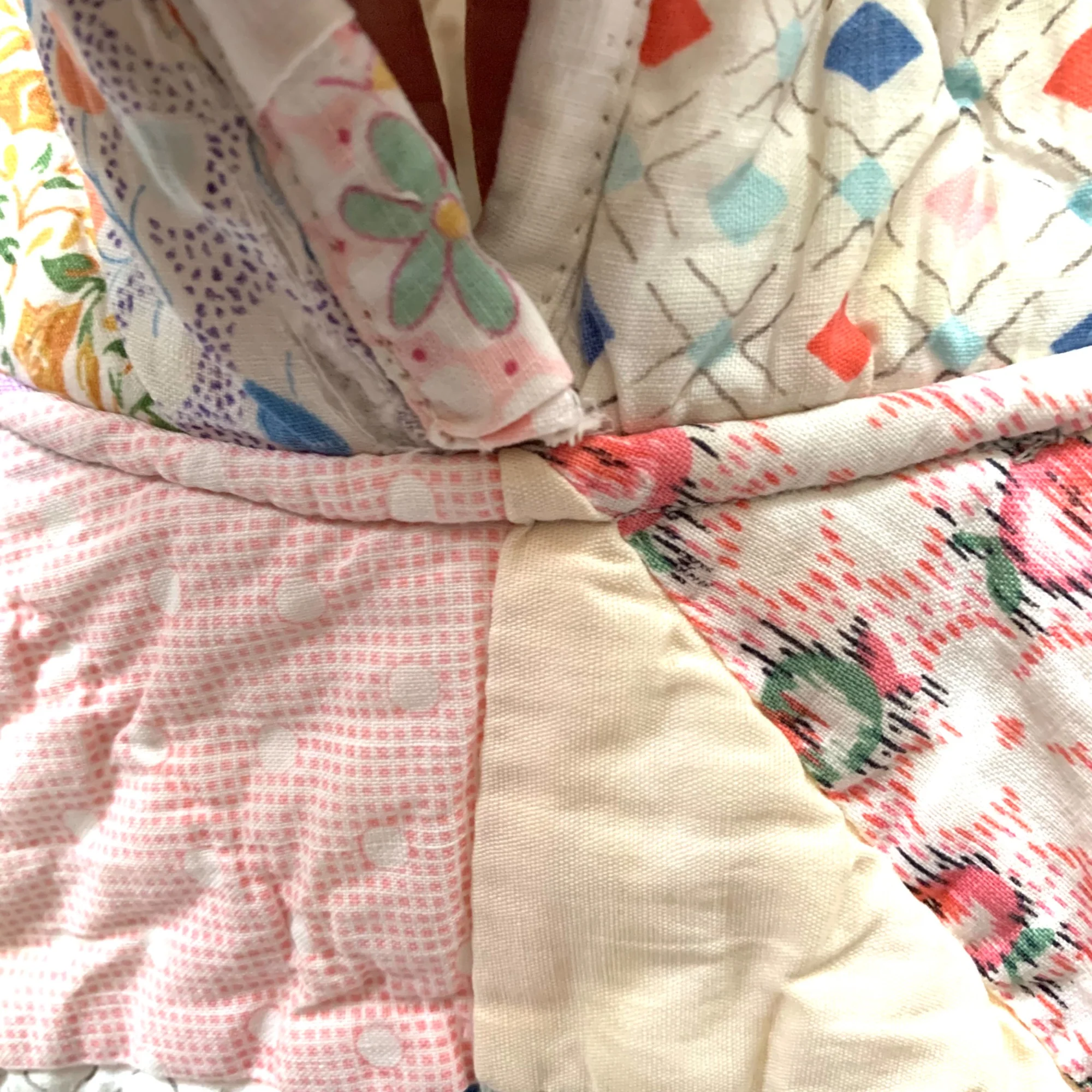 Handmade Baby Hoodie Crafted From Vintage Quilts with Love 0-3 Mont Multi Ash by Seams by Rachel - Image 7