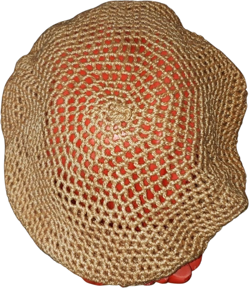 Handmade Crocheted Ribbon Detail Beret Hat - Image 2