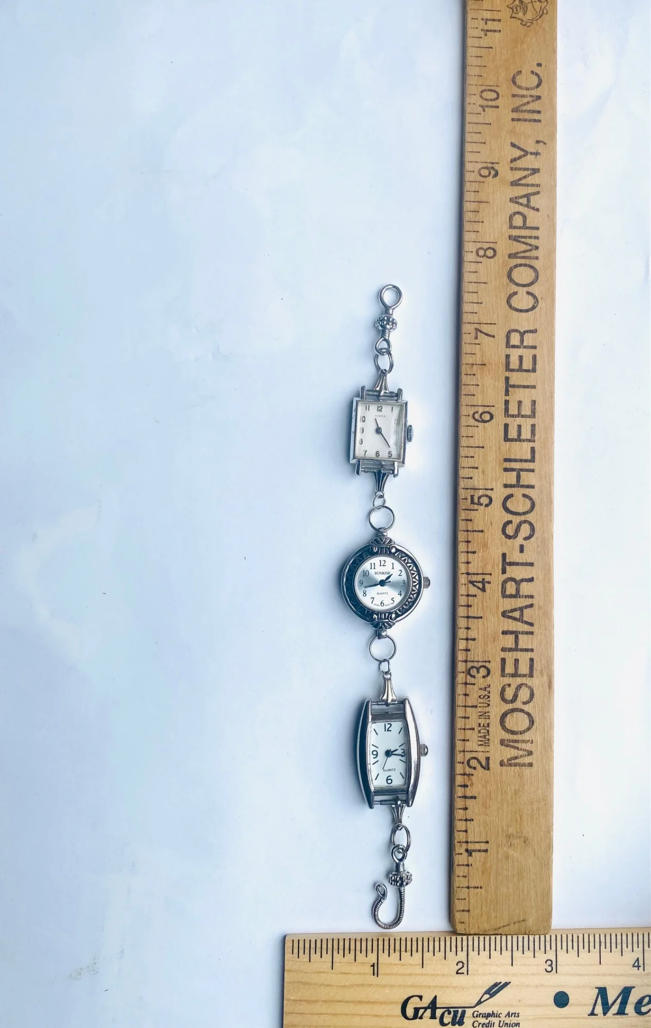 Handmade One of a Kind Watch Silver Tone Bracelet - Image 9