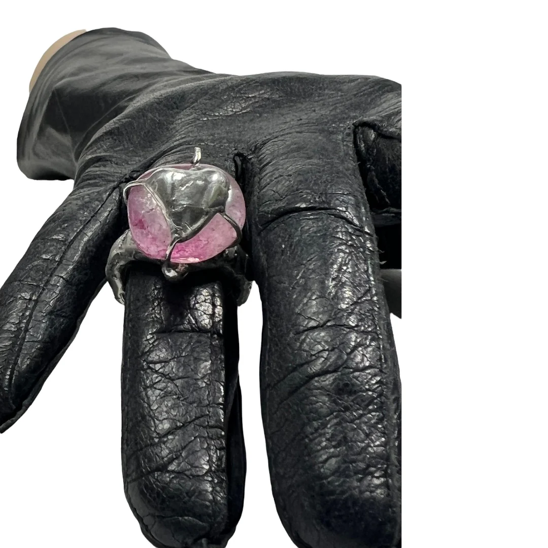 00s Handmade Pink Sapphire Gemstone Hand Crafted Ring with Heart-Shaped Soft Solder By Handcrafted - Image 7