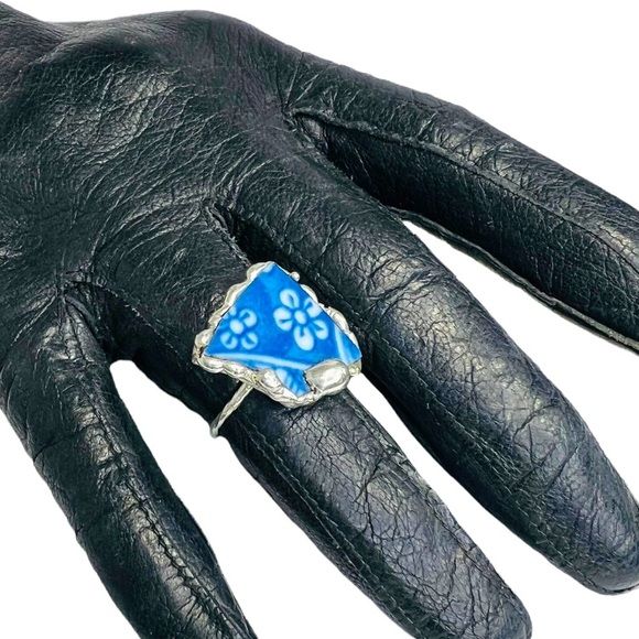 Handmade Ring Vintage Fine China and Solder with Takakashi Japan San Francisco 2 25 - Image 2