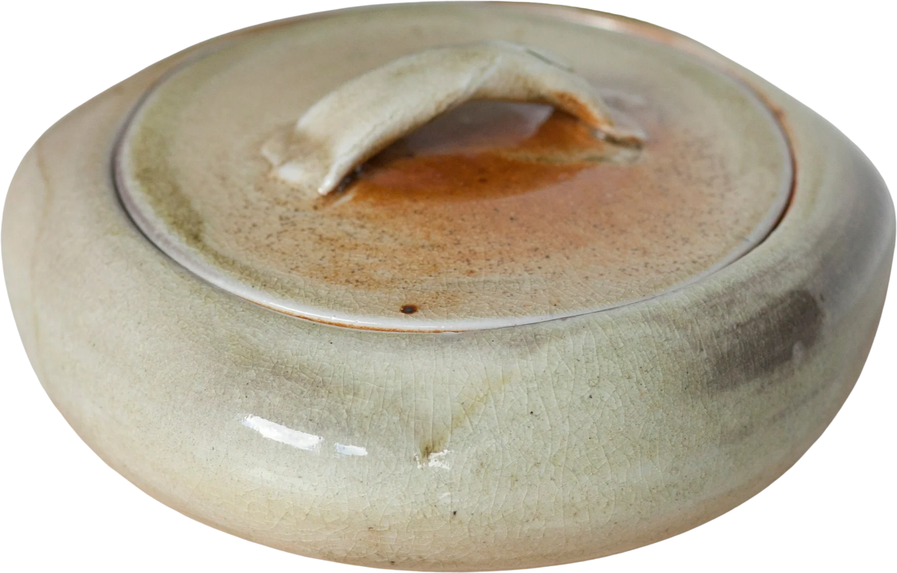 Handmade Studio Pottery Casserole Dish with Lid Vintage Stoneware Dish with Lid