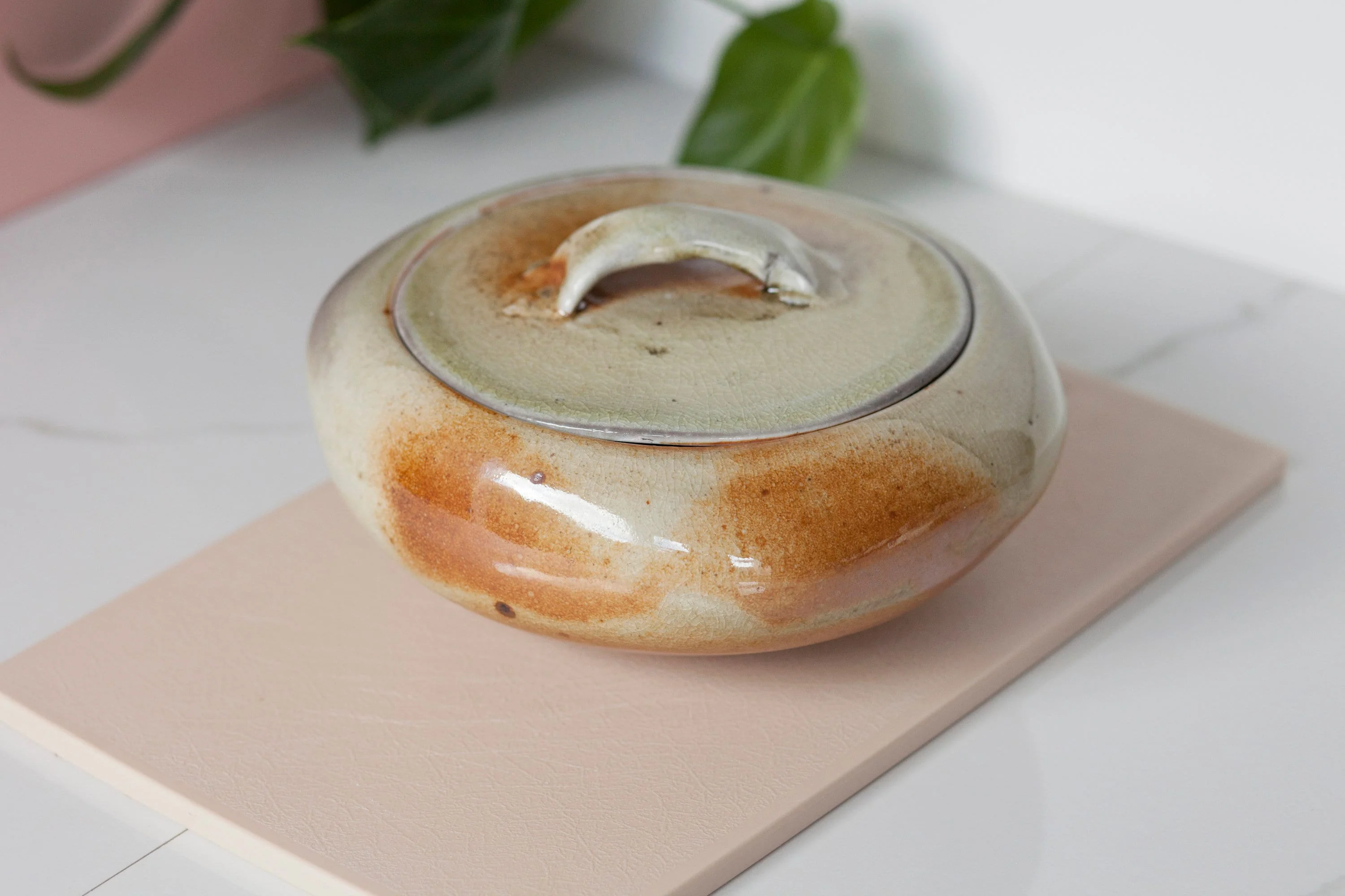 Handmade Studio Pottery Casserole Dish with Lid Vintage Stoneware Dish with Lid - Image 4