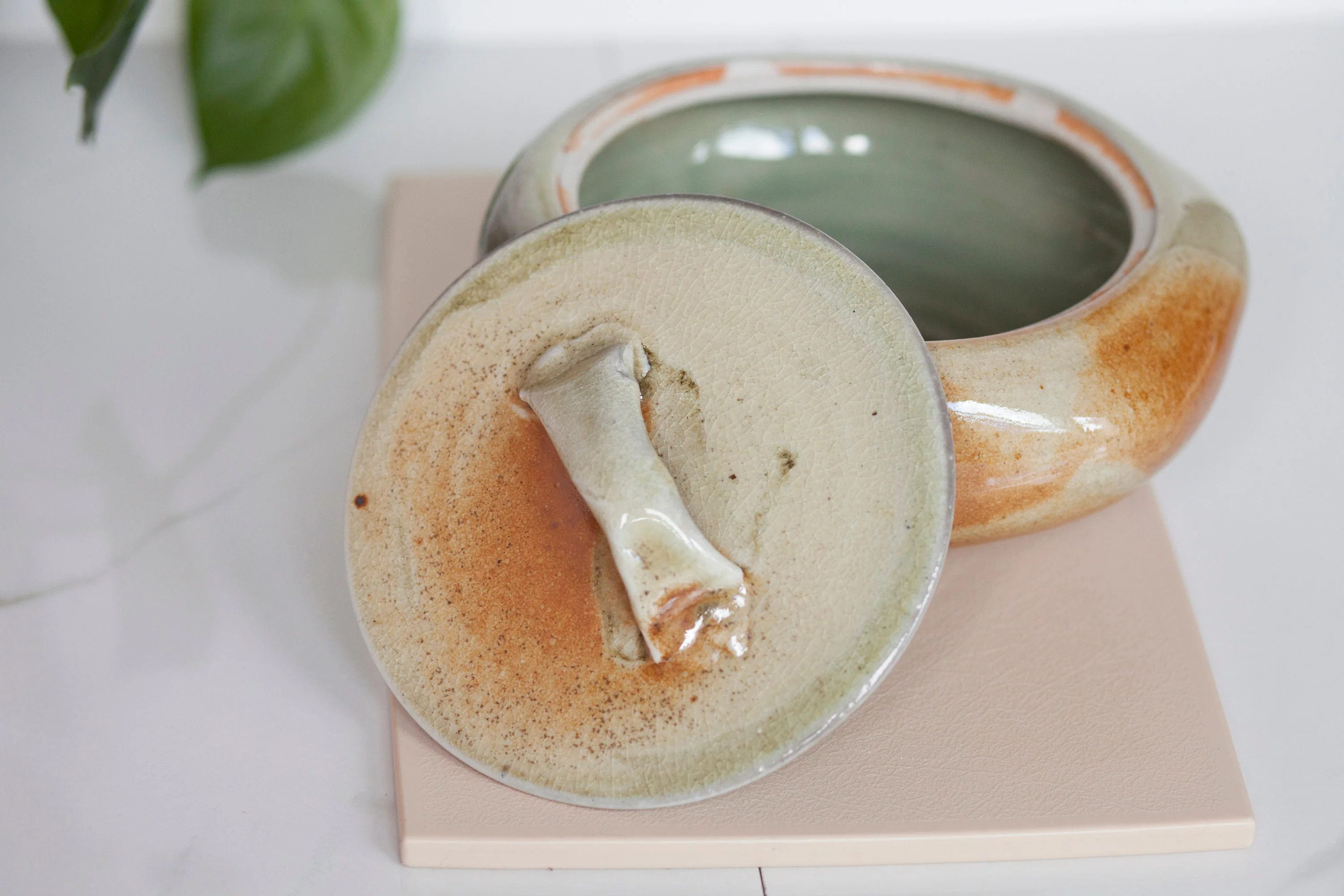 Handmade Studio Pottery Casserole Dish with Lid Vintage Stoneware Dish with Lid - Image 6