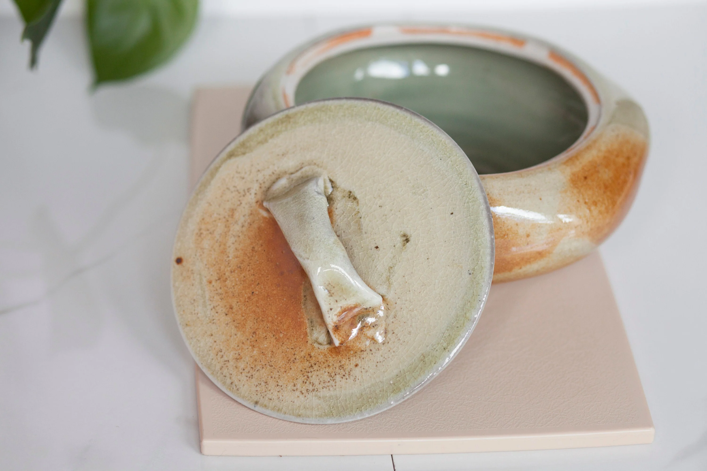 Handmade Studio Pottery Casserole Dish with Lid Vintage Stoneware Dish with Lid - Image 7