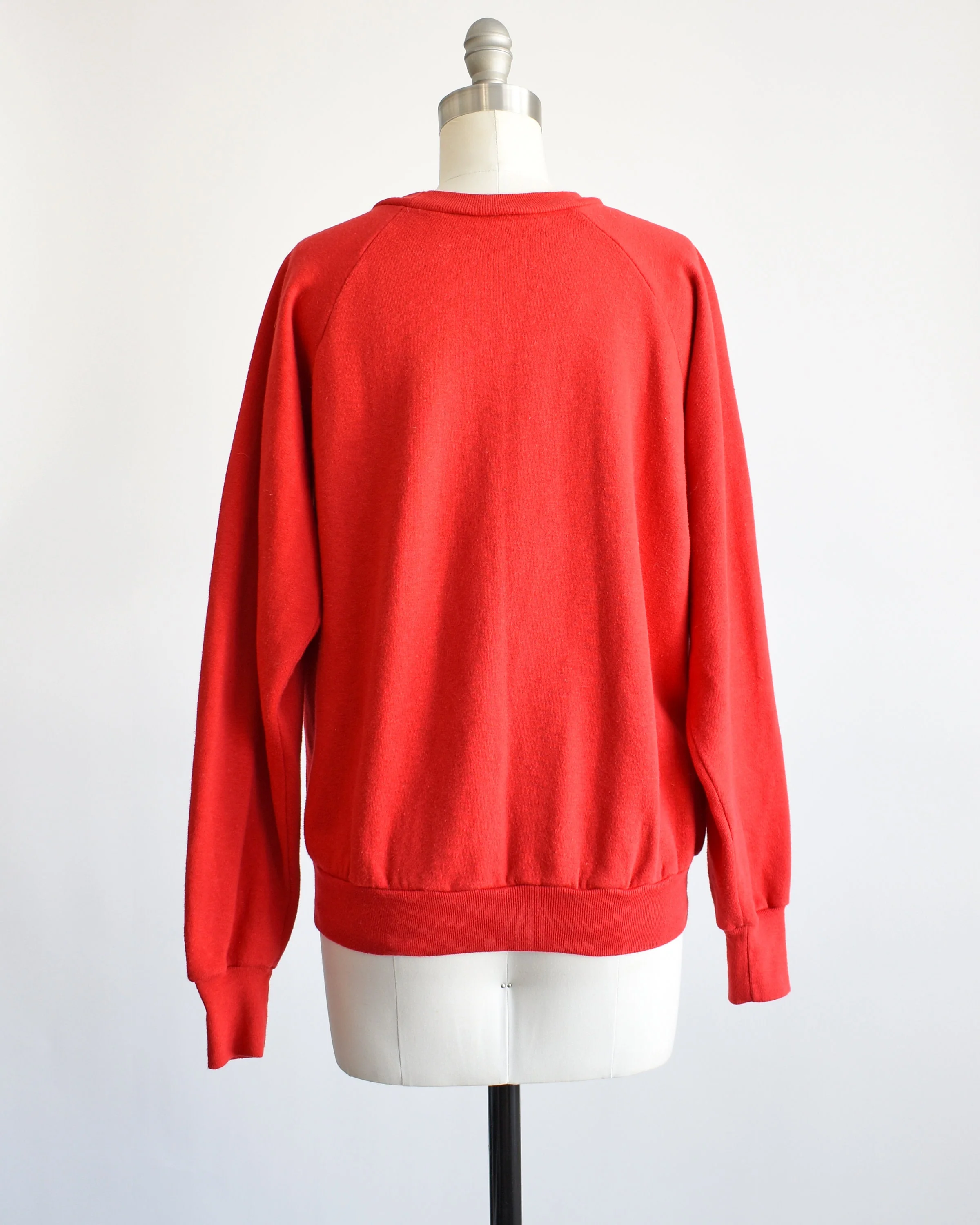 Happy Valentine Sweatshirt Vintage Valentine's Day Sweatshirt, Red and White Flocked Letters Raglan Crewneck 70s/80spullover, Medium Large by Healthknit - Image 5