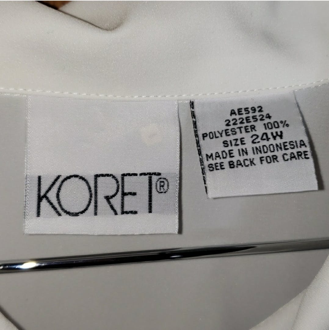 Harlequin Detail Embroidered Collar White Blouse by Koret - Image 7