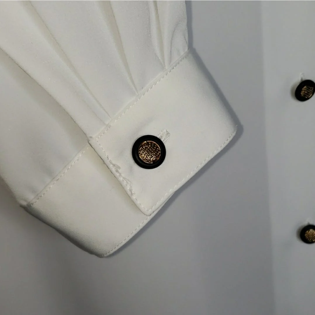 Harlequin Detail Embroidered Collar White Blouse by Koret - Image 8