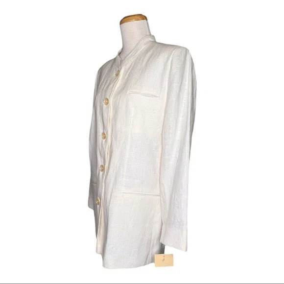 Harvé Benard Vintage Linen Robe Jacket Made In Ukraine Nwt by Benard Holtzman - Image 3