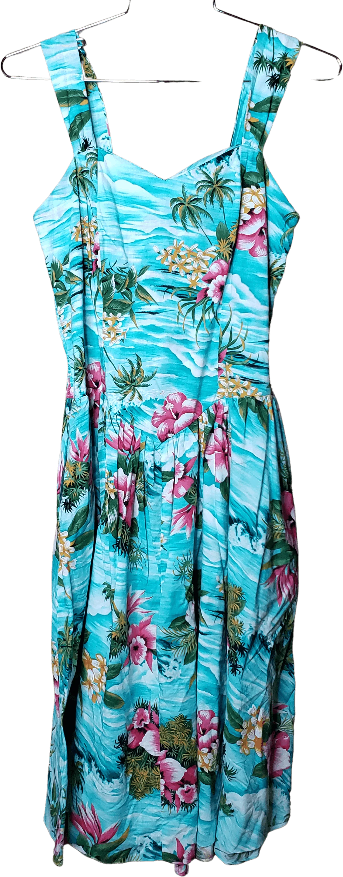 Blue Tropical Ocean Floral Print Sundress by Shannon Marie