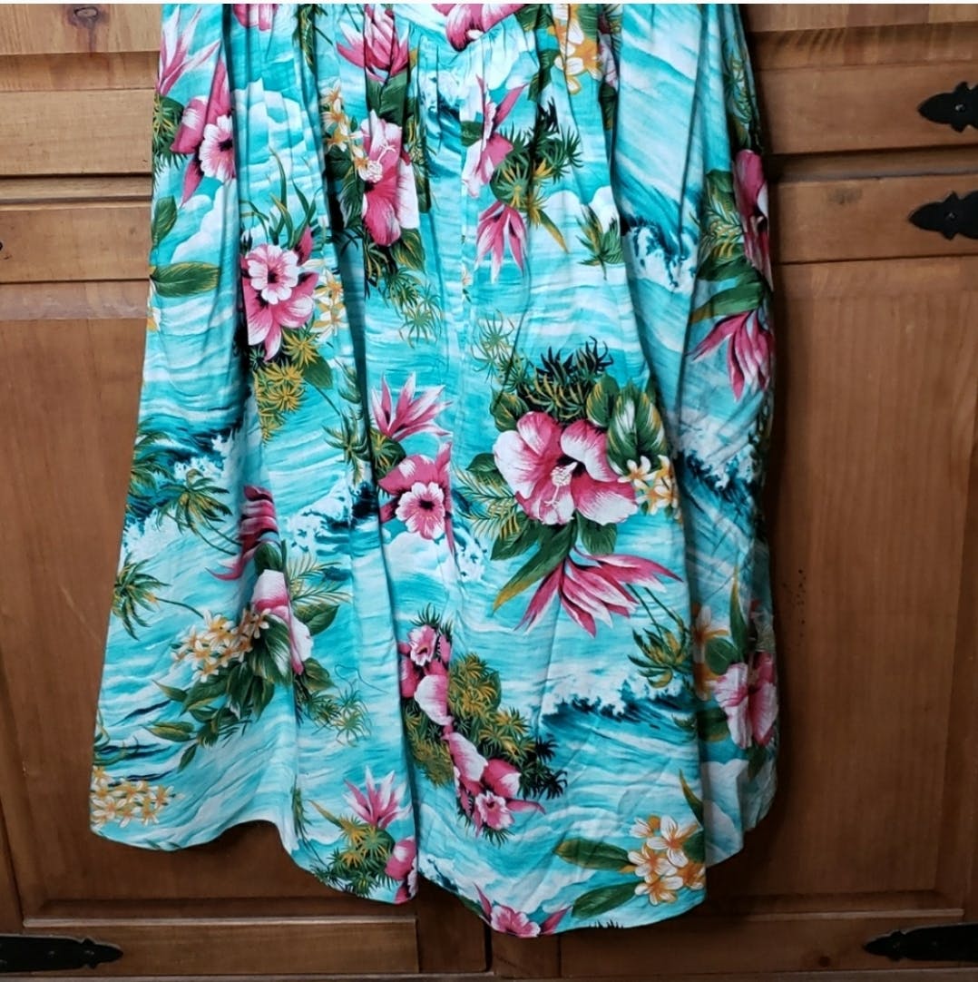 Blue Tropical Ocean Floral Print Sundress by Shannon Marie - Image 11
