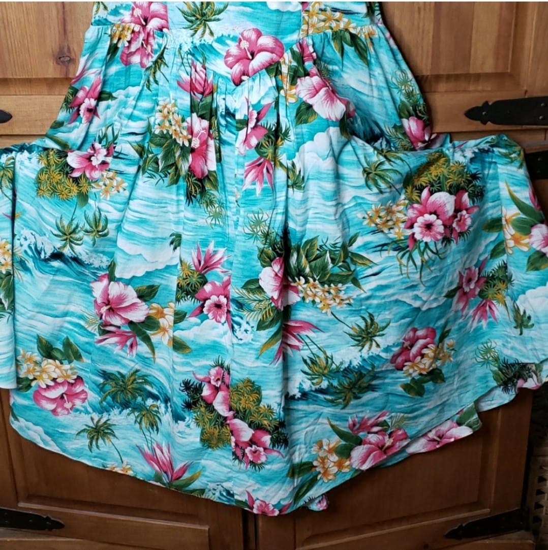 Blue Tropical Ocean Floral Print Sundress by Shannon Marie - Image 12