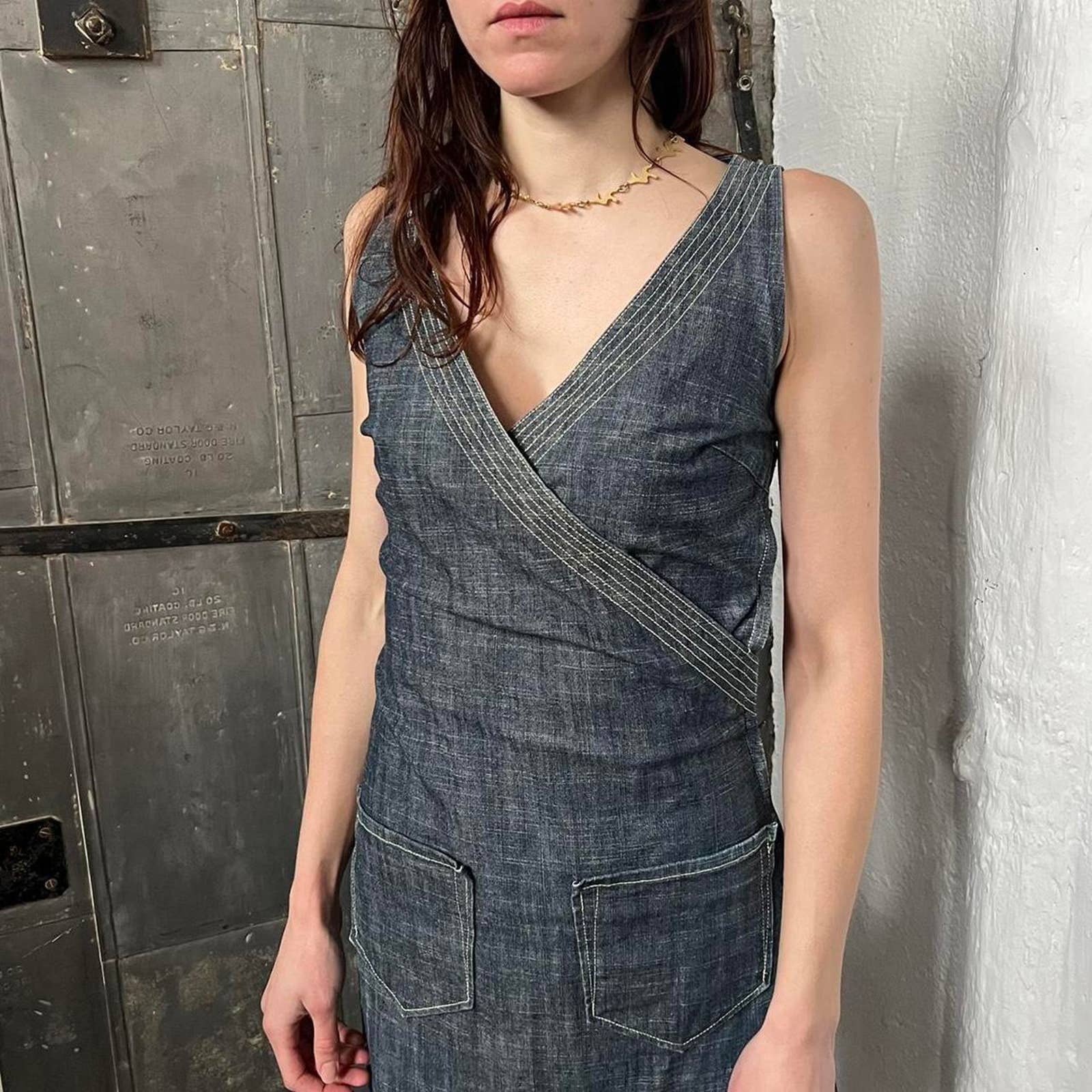 Hayford 90s Cut Denim Dress by Joe Caseley - Image 3