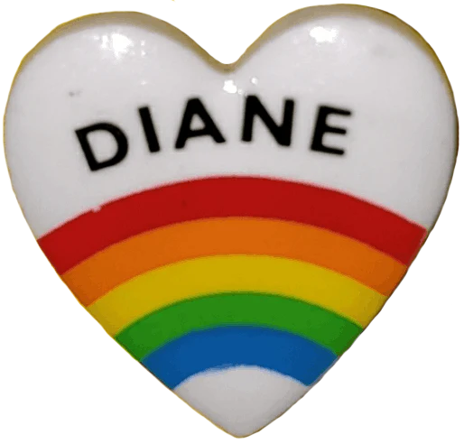 Heart Rainbow Personalized Diane Pin by Golden Mt
