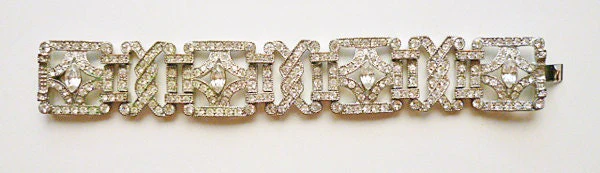 Heavy Art Deco Rhinestone Bracelet - Image 2