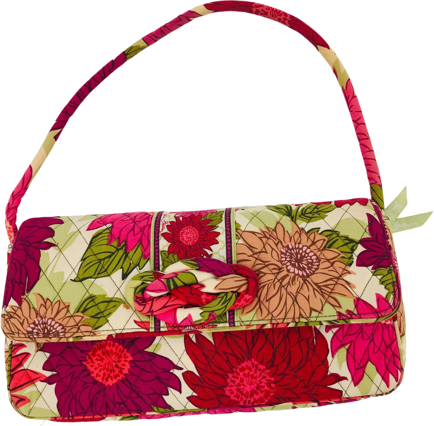 Hello Dahlia Purse Clutch Structured Handbag Pinks Flowers Garden by Vera Bradley