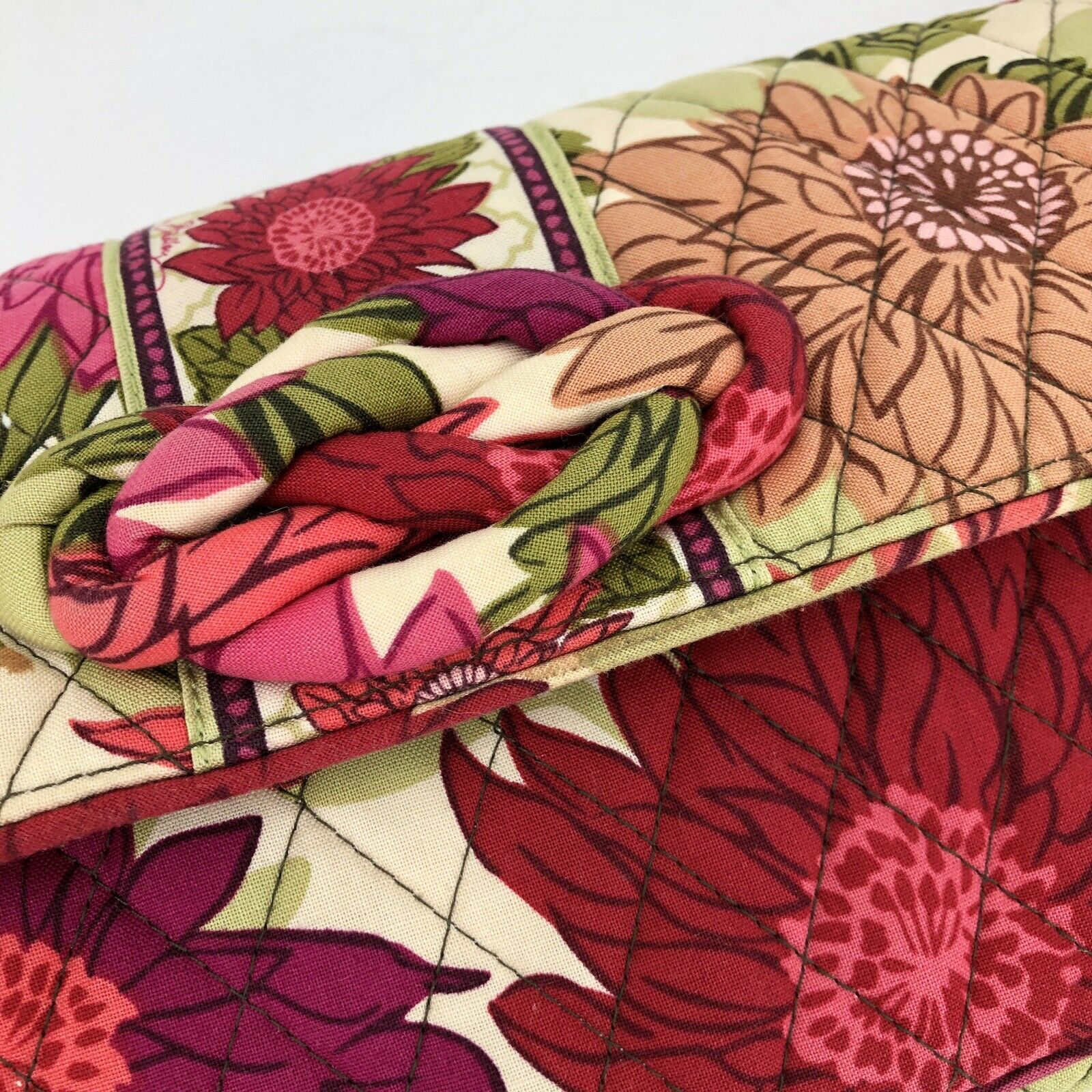 Hello Dahlia Purse Clutch Structured Handbag Pinks Flowers Garden by Vera Bradley - Image 5